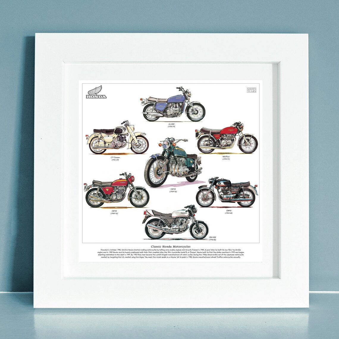 CLASSIC HONDA MOTORCYCLES Fine Art Print GL1000 CBX1000 Etsy