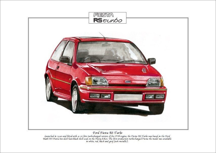 Ford Fiesta Rs Turbo Mk 3 Fine Art Print By Golden Era Etsy 日本