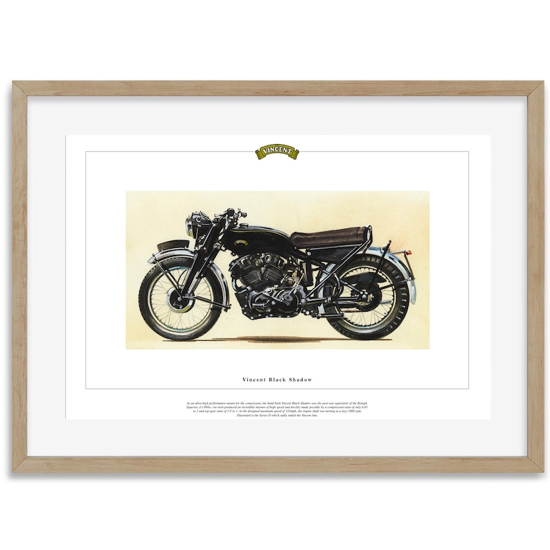 VINCENT BLACK SHADOW Motorcycle Fine Art Print 1000cc Etsy