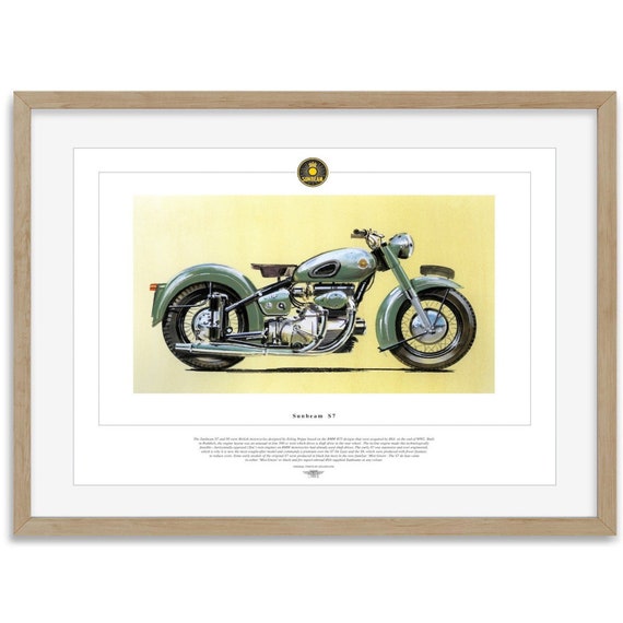 Sunbeam S7 Motorcycle Fine Art Print 500 Twin Motorbike Etsy