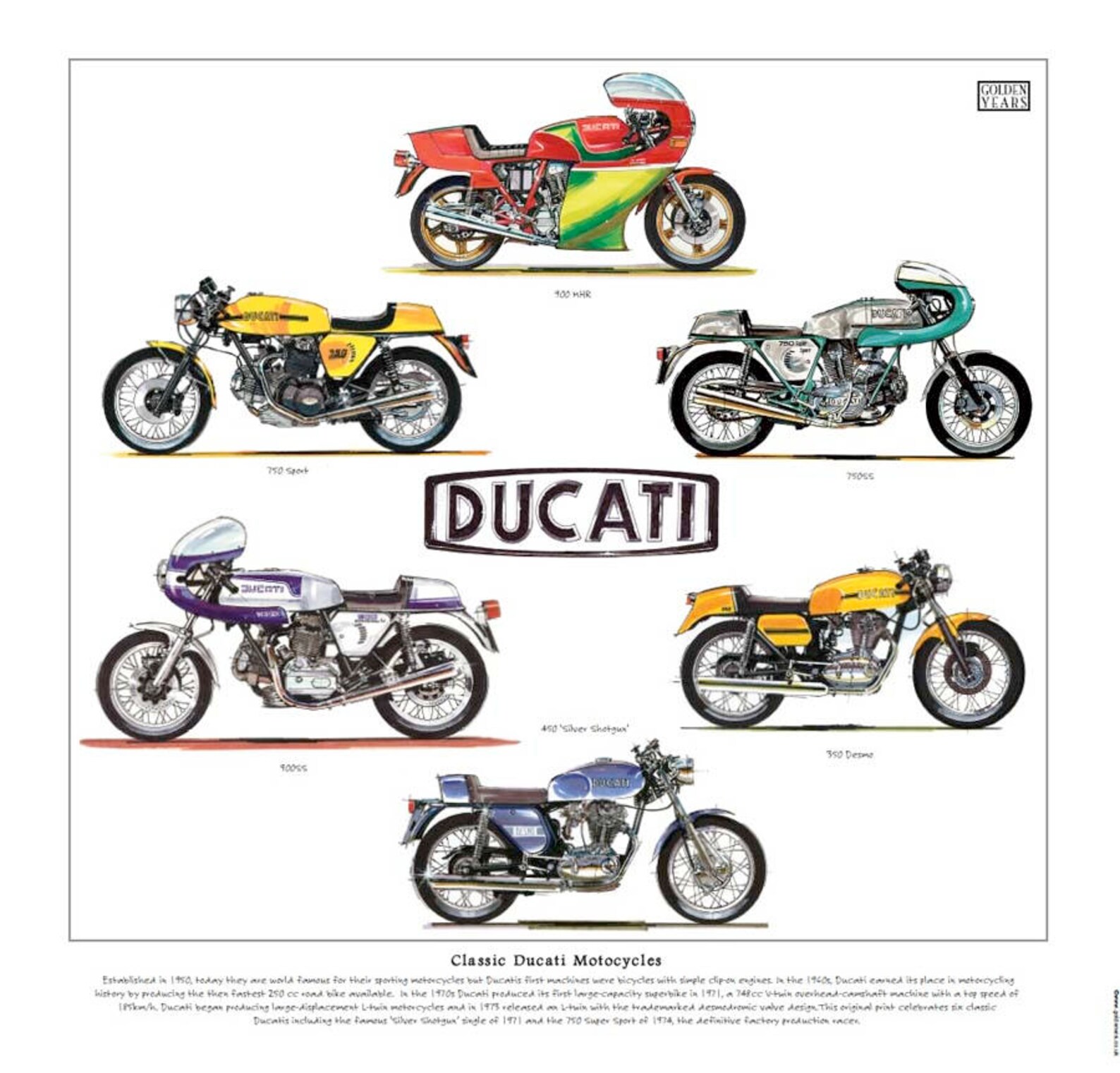 CLASSIC DUCATI MOTORCYCLES Fine Art Print 900SS 750SS Etsy