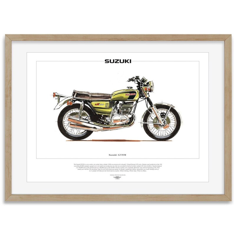SUZUKI GT550 / GT 550 Motorcycle Fine Art Print by Golden Era Etsy UK