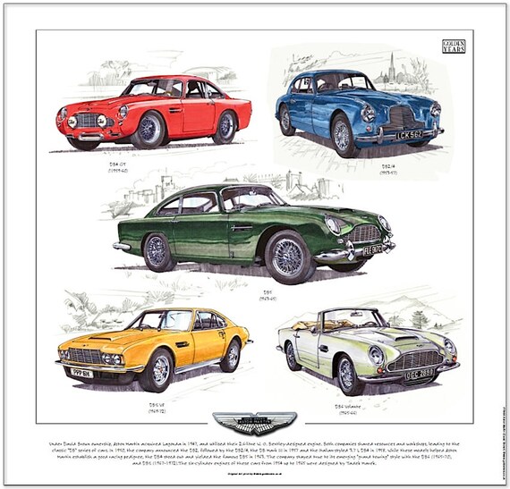 Aston Martin David Brown Fine Art Print Db2 4 Db4 Gt Db5