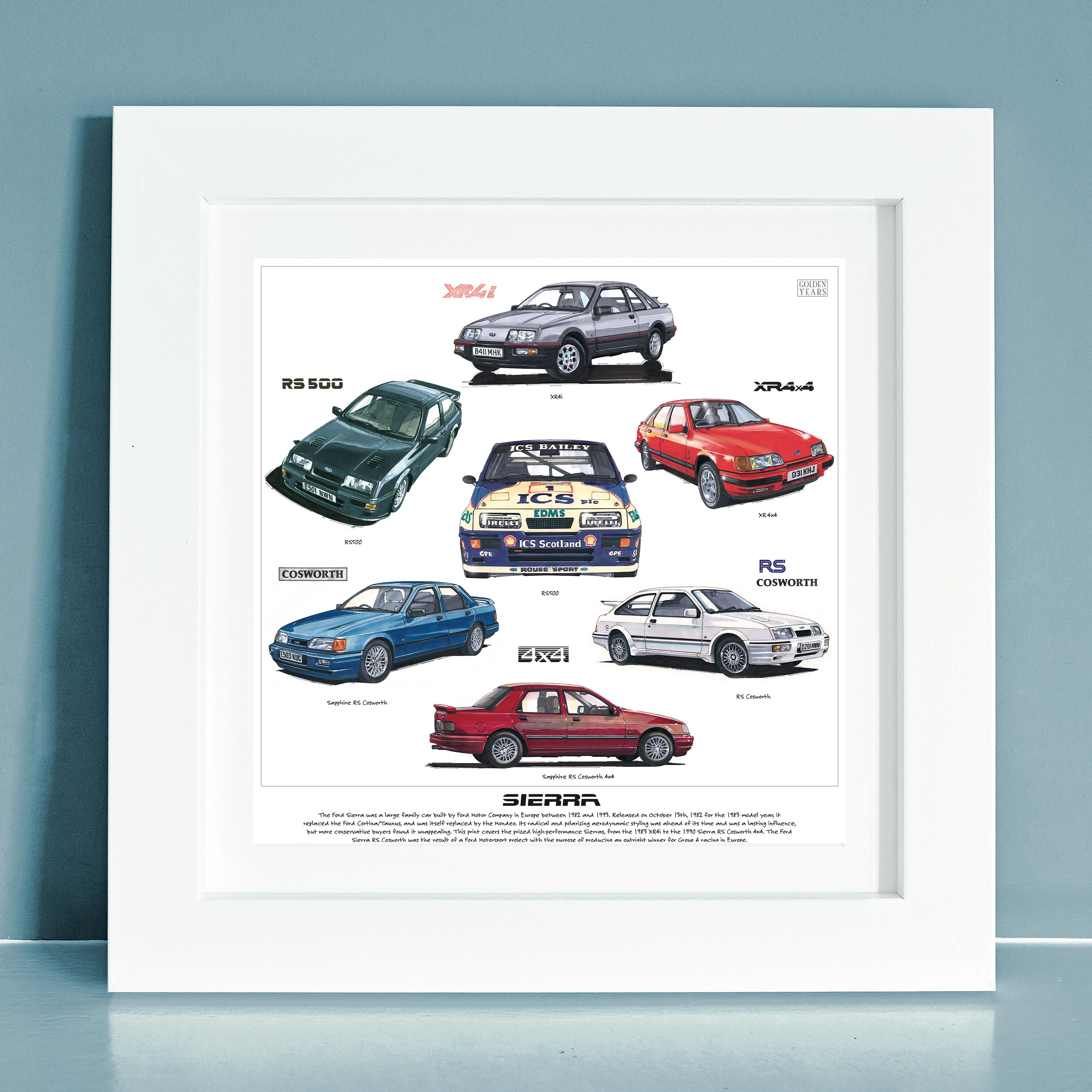 FORD SIERRA RS COSWORTH 4X4 SAPPHIRE RETRO POSTER PRINT CLASSIC 90's ADVERT A3! FORD SIERRA RS COSWORTH 4X4 SAPPHIRE RETRO POSTER PRINT CLASSIC 90's ADVERT A3!