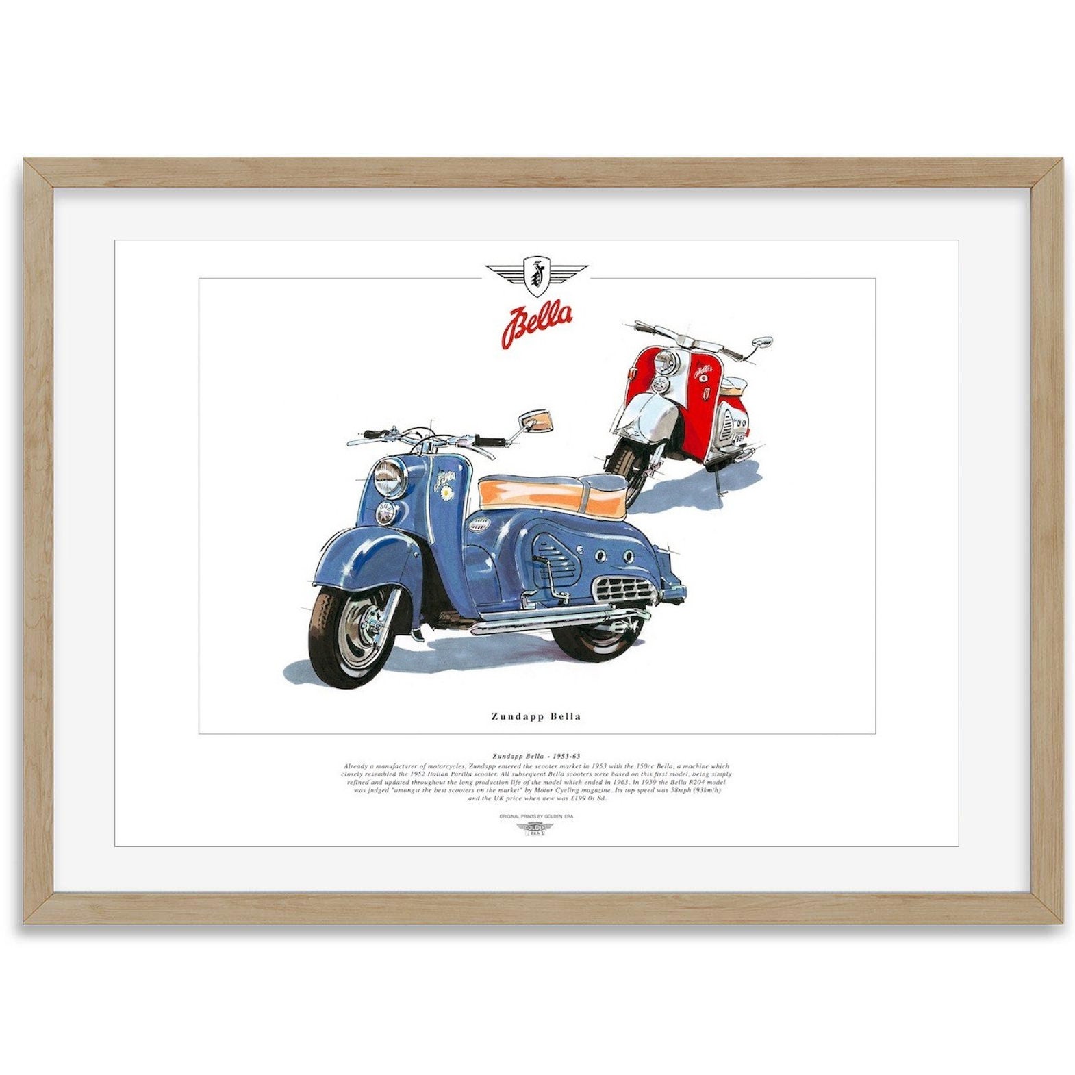 ZUNDAPP BELLA Fine Art Print Upmarket Duitse Scooter | Etsy België