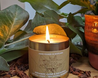 Bergamot, Clove & Eucalyptus - Large Gold Tin Candle