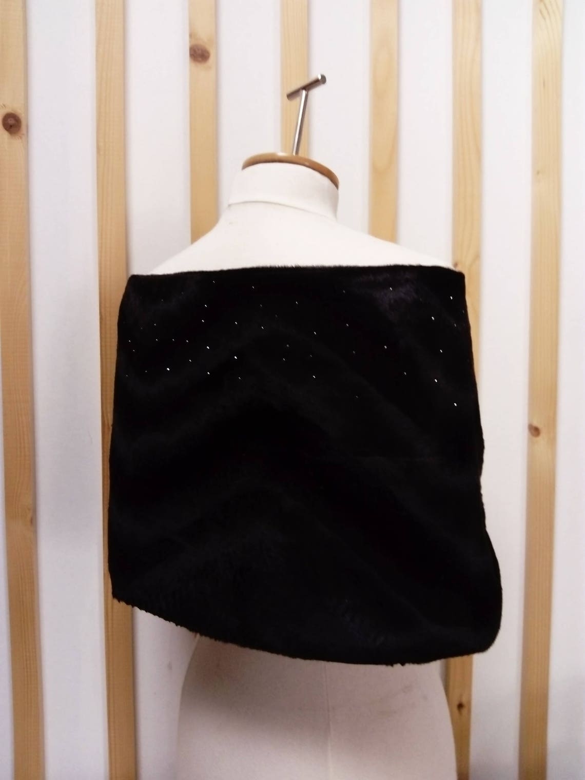 Black Fur Shoulder Cover Etsy