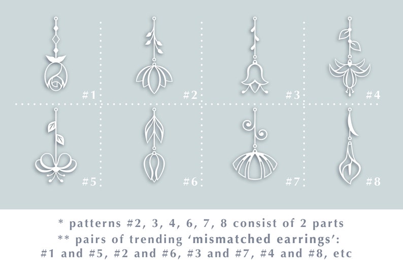 Download 8 Earring SVG Sunflower SVG Flower SVG Dangle earrings | Etsy