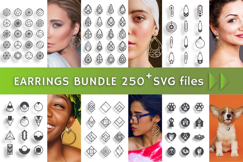 Download 250 Faux leather earrings Svg Botanical earrings flower ...