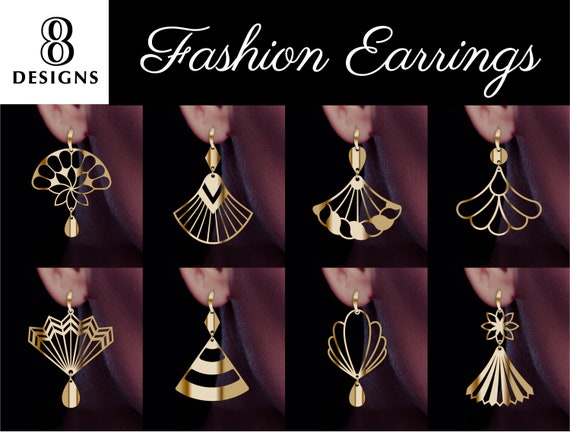 Download 8 Earring Svg Dangle Earrings Bridesmaid Earrings Art Deco Etsy