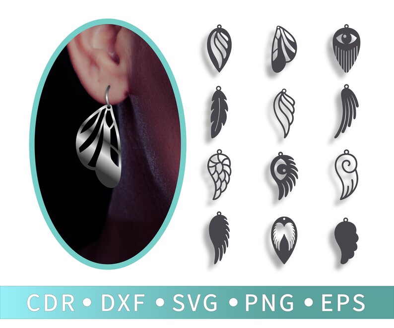 Download 12 Angel wings SVG earrings tribal Butterfly earrings eye ...