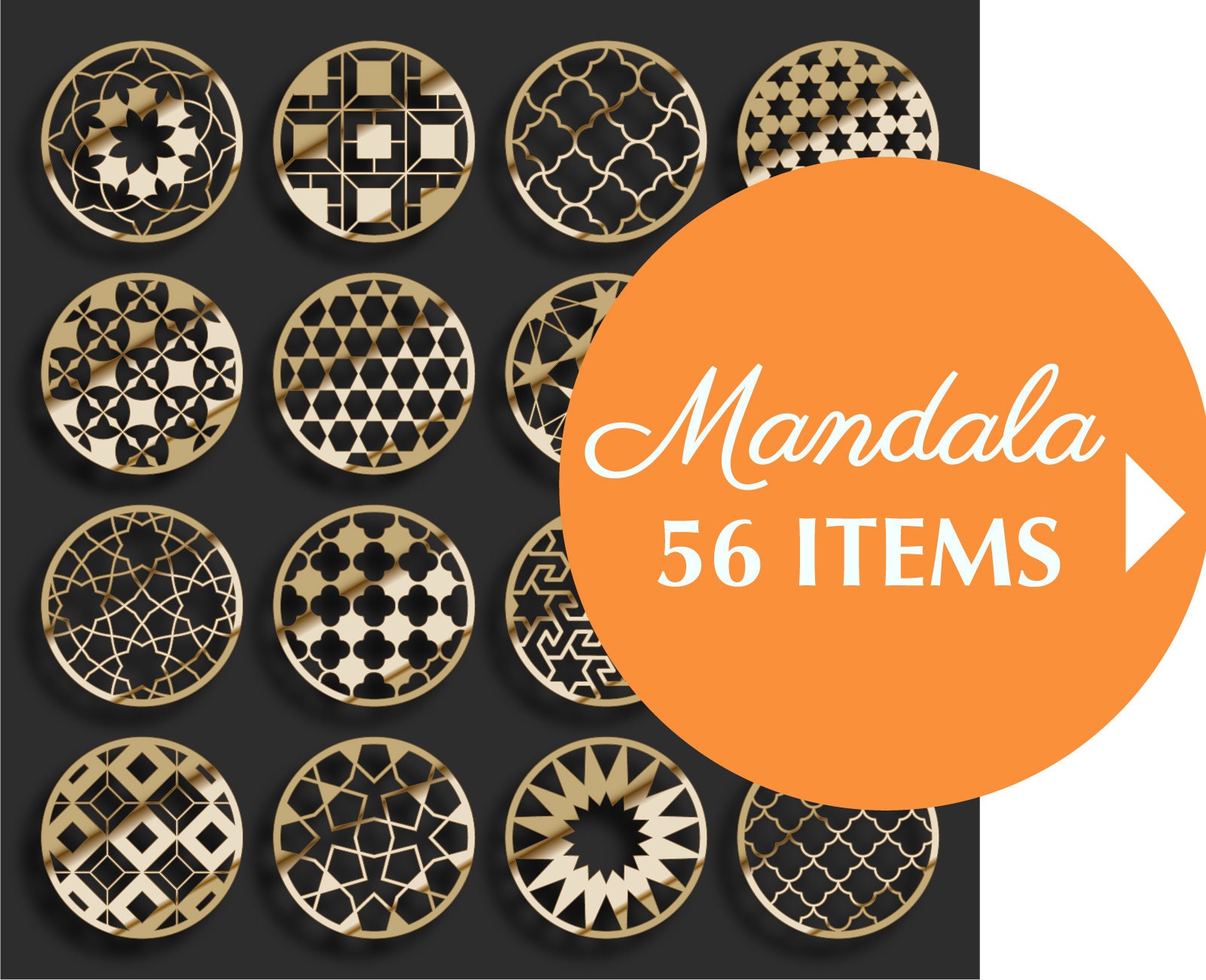Download 56 Mandala Svg Cookie Stencils Mandala Stencil Living Etsy