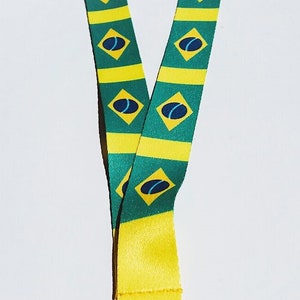 Brazil Lanyard with metal clip - ideal for ID badges - 80cm x 2cm