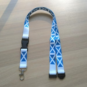 Scotland Lanyard with safety breakaway - ideal for ID badges - 80cm x 2cm - Scottish flag