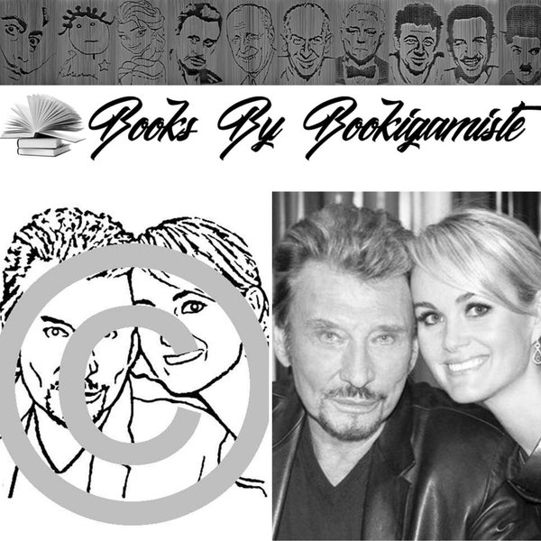 Johnny & Laetitia Hallyday 2 - Patron de livre plié découpé