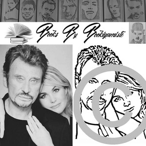 Johnny & Laetitia Hallyday - Cut-out folded book pattern