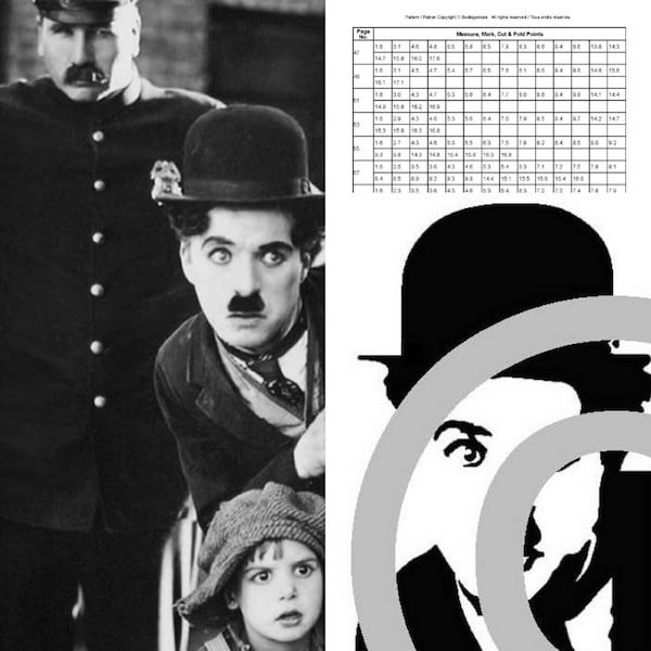 Charlie Chaplin - Patron de livre plié découpé