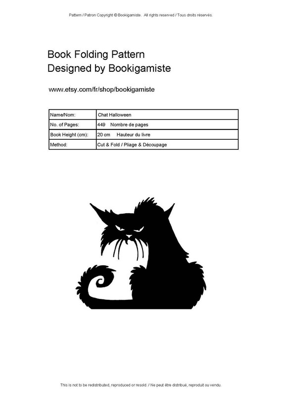 Chat Halloween Patron De Livre Plie Decoupe Etsy