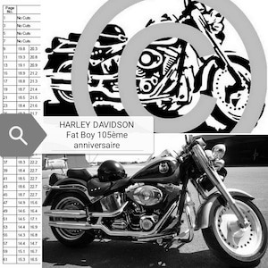 Patron de livre plié découpé Harley Davidson Fat Boy 105ème anniversaire