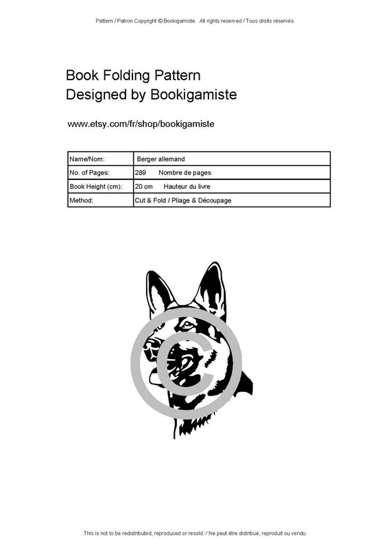 Chien Berger Allemand Patron De Livre Plié Découpé