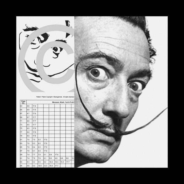 Salvador Dali - Patron de livre plié découpé