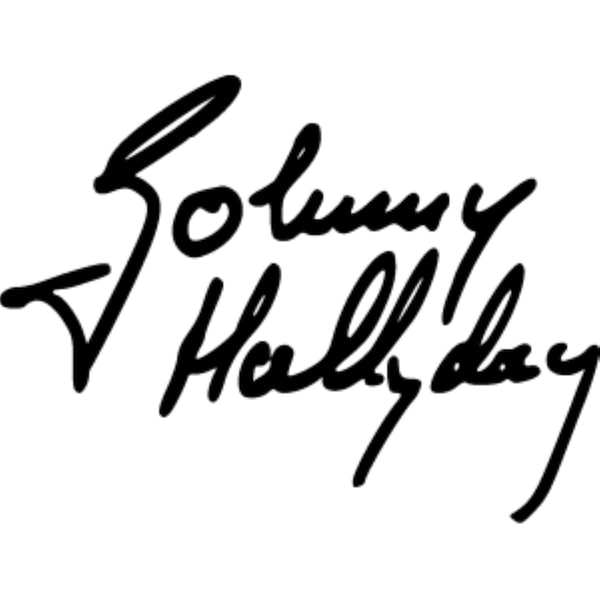 Autographe Johnny Hallyday - Patron de livre plié découpé - Signature