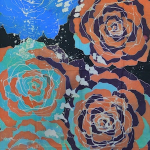 Abstracte batik rechthoekige kunstpanelen - groep #1