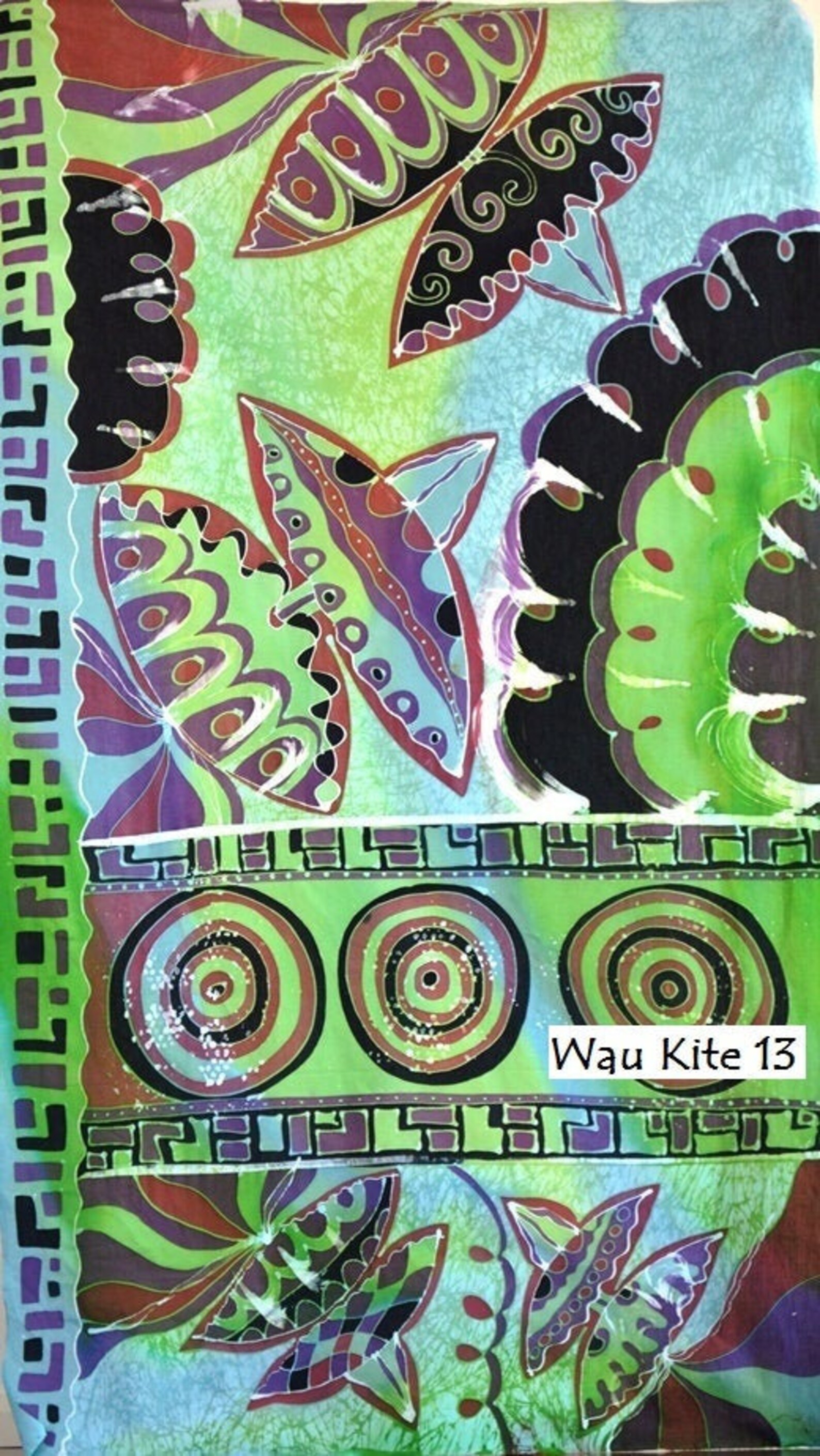 One of a Kind Batik Large Art Panel Wau Kite Design Etsy