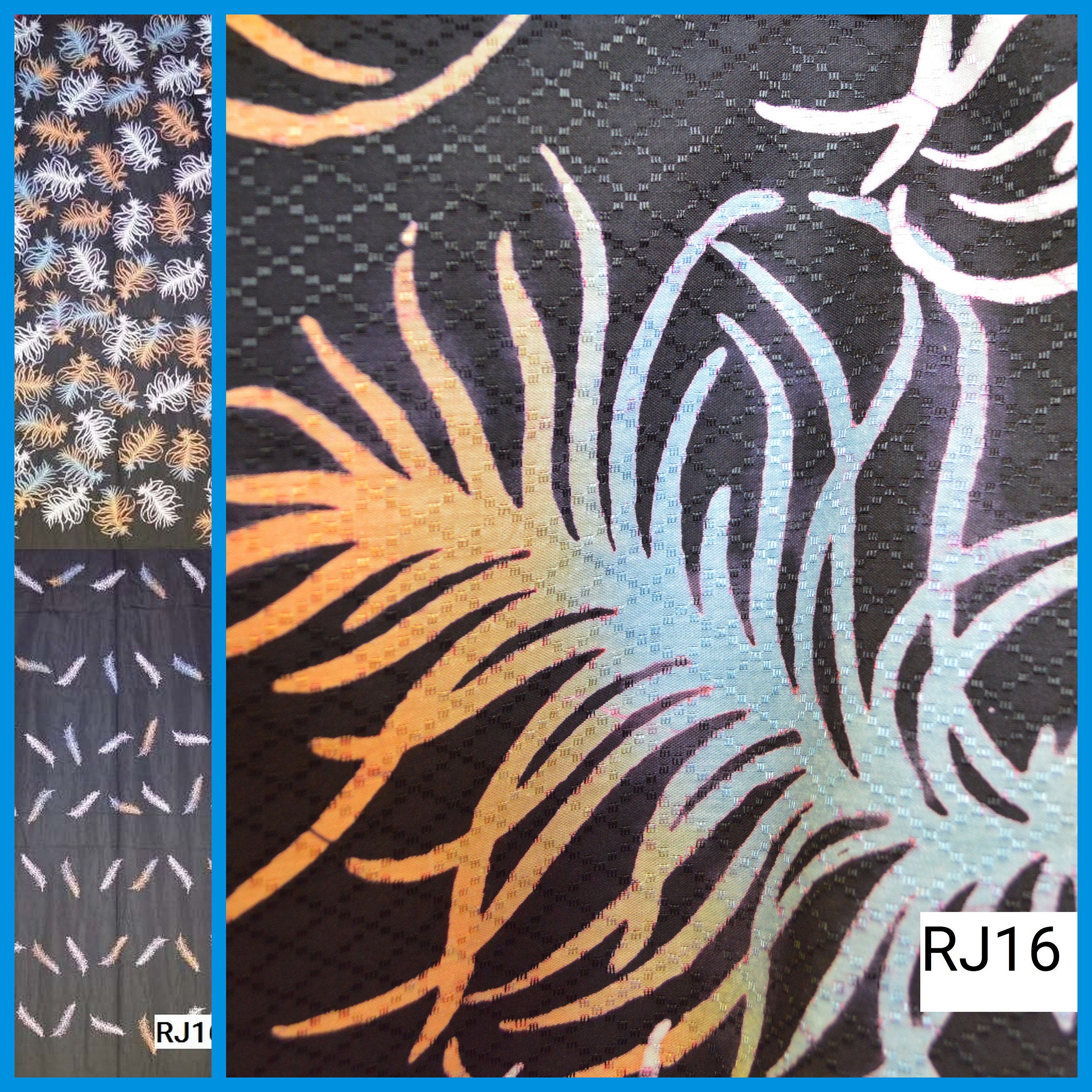 Batik Rayon Jacquard Fabric BlackColor Palette