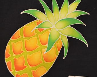 Ananas Batik Mini Art Panels - Handgemalt, Unikat