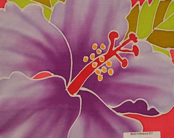 Bold Hibiscus Batik Mini Art Panel - Handgemalt, Unikat