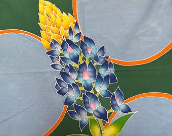 Bluebonnet Batik Art Panels, 22" x 22" - Hand Painted, One of a Kind - Group 2
