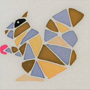 Little Squirrel Design - Itty Bitty Batik Art Panels - One of a Kind