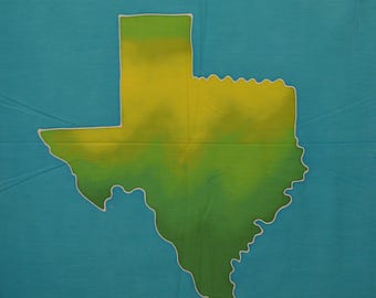 Texas State Batik Art Panels, 22" x 22" - Hand Painted, One of a Kind