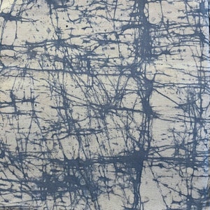 Fractured Blue Shades Malaysian Cracked Batik Fabric FB054 Faded Blue