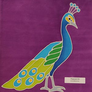 Peacock Batik Mini Art Panels - Hand Painted, One of a Kind