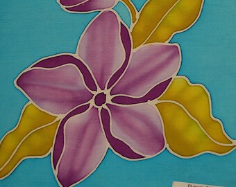 Plumeria Batik Mini Art Panels - Handgemalt, Unikat