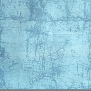 May include: A close-up of a light blue fabric with a textured, crackled pattern. The design features a network of dark blue lines resembling veins or cracks, creating a unique, artistic appearance. The fabric has a soft, matte finish.