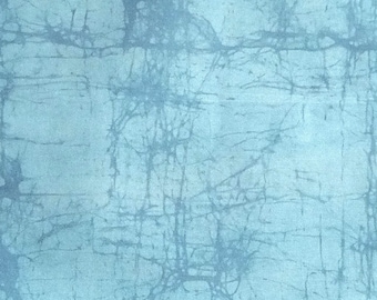 Fractured Blue Shades Malaysian Cracked Batik Fabric