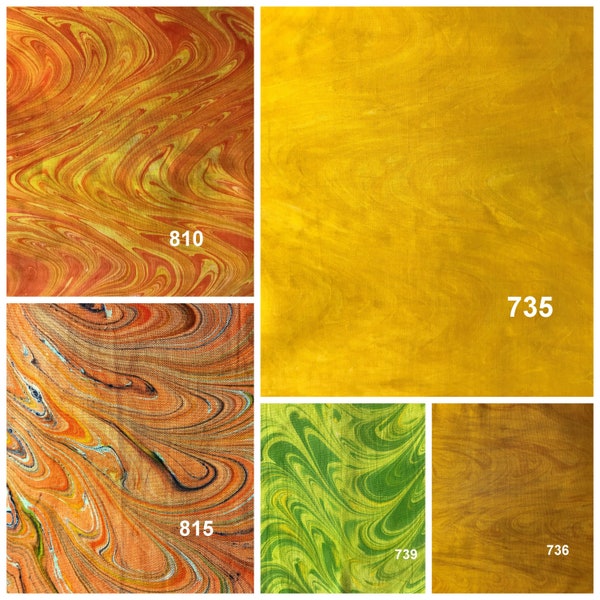 Marble Orange & Yellows - Malaysian Artisan Hand Dyed Fabric -