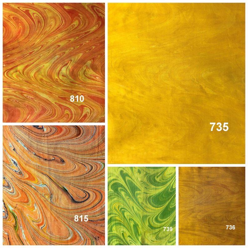 Marble Orange & Yellows Malaysian Artisan Hand Dyed Fabric image 1