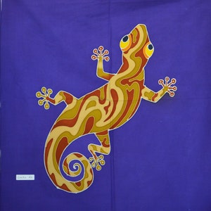 Gecko Batik Square Art Panels - Hand Painted, One of a Kind
