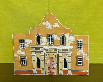 The Alamo Batik Art Panels, 22" x 22" - Hand Painted, One of a Kind