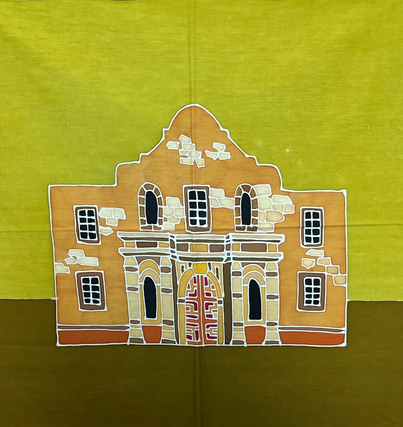 Texas Landmarks Batik Square Art Panels One of a Kind Etsy