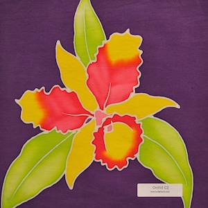 Orchid Batik Mini Art Panels Hand Painted, One of a Kind