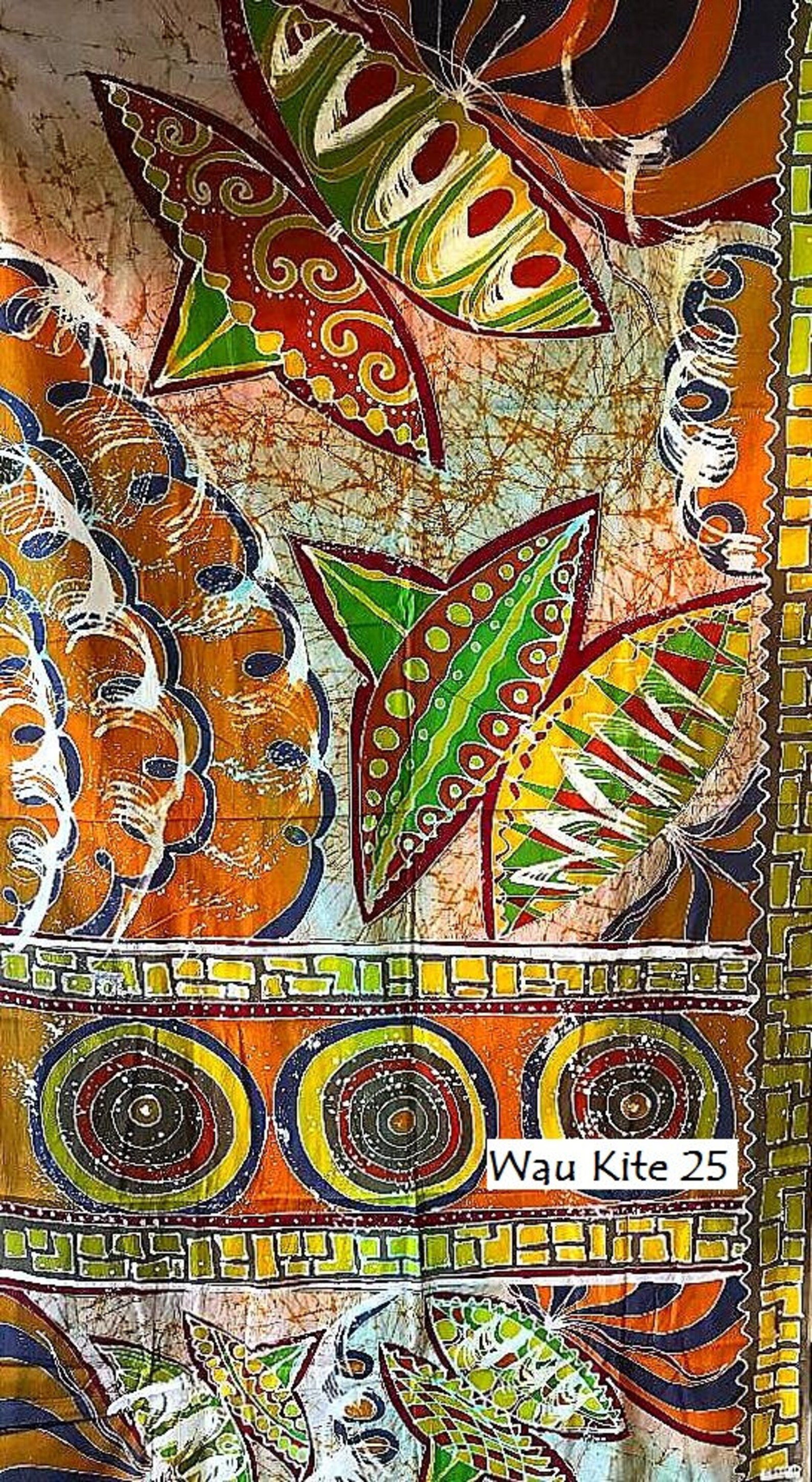 Large Batik Art Panel/sarong Wau Kite Design Etsy