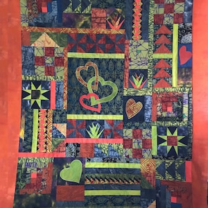 Random Heart Sampler Quilt Pattern by Quilting Fabrications