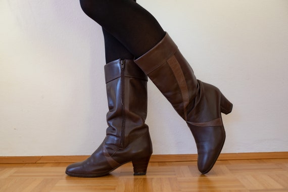 1970s Brown Leather Boots | Vintage Ara Leather Bo