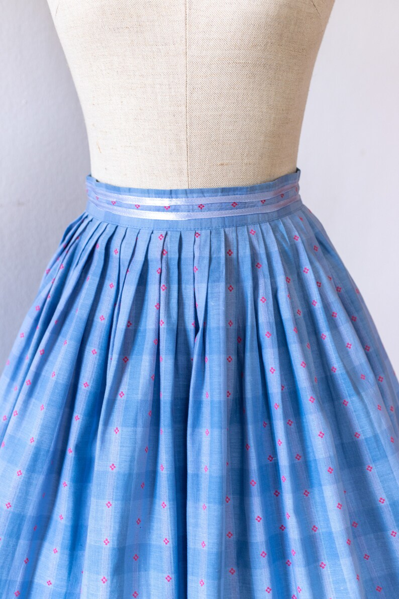 Floral 1950s Folklore Skirt Vintage Pleated Skirt | Etsy