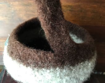 Möbius felted basket